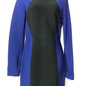 Black and blue BCBGMAXAZRIA bandage dress.